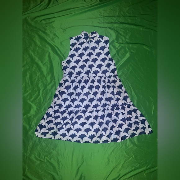 J. Marie Sleeveless Blue and White Patterned Dress size XS - Picture 2 of 5